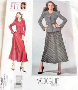 Vogue Women's Sewing Pattern BLOUSE & SKIRT V2911 Sandra Betzina Sz A to J UNCUT - Picture 1 of 7