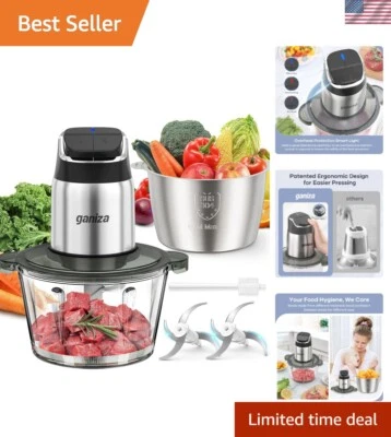 Efficient 2-Speed Meat Grinder & Food Chopper with Overheat Protection - Silver - Image 1 of 4