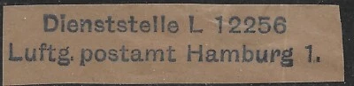 GERMANY LUFTGAU Dienststelle L12256 Luftg,postamt Hamburg🔥CutOff cover AVIATION - Image 1 of 2