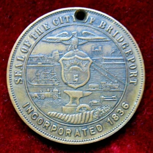 EJÉRCITO DE ESTADOS UNIDOS - MEDALLA DE LA PRIMERA GUERRA PRESENTADA POR LA CIUDAD DE BRIDGEPORT. EJÉRCITO Y MARINA DE EE. UU. 1917 - Imagen 1 de 2