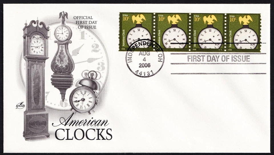 US 2006. American Clocks (3762) PNC Coil Strip P11111 . Artcraft FDC - Image 1 of 1