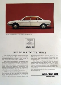 NSU RO 80,  originale Werbung aus 1968  "Auto des Jahres " - Picture 1 of 2