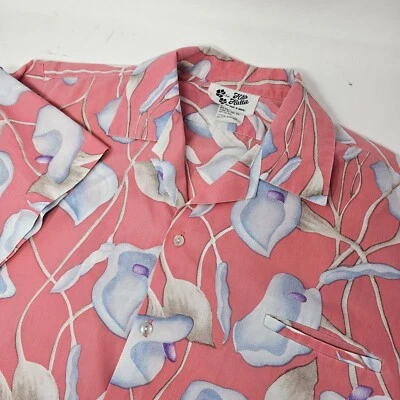 Vintage Hilo Hattie Mens Hawaiian Shirt Pink Floral Button Up Short Sleeve Sz XL - Image 1 of 4