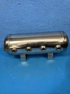 2 Gal Polished Stainless Steel Air Tank 8 Port horn, air suspension or Brakes - Picture 1 of 7