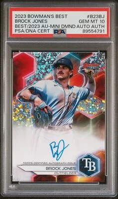 2023 Bowman's Best #B23BJ Brock Jones Auto Mini Diamond #/25 PSA 10 - Image 1 of 2