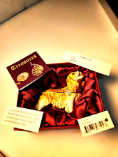 Sparkly Hinged Trinket Box 4” Dog King Charles Spaniel Rhinestones Jewelry