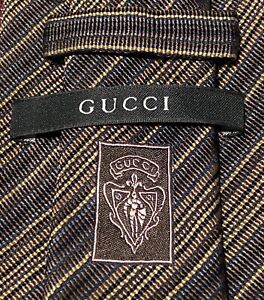 Gucci Tie Italy Striped Pattern Mens 3.25” Dress Suit Tux Formal BC