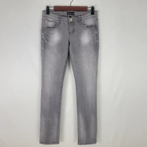 Bu from Malibu Jeans Juniors 9 Gray Low Rise Womens Skinny Leg Studded Denim - Picture 1 of 16