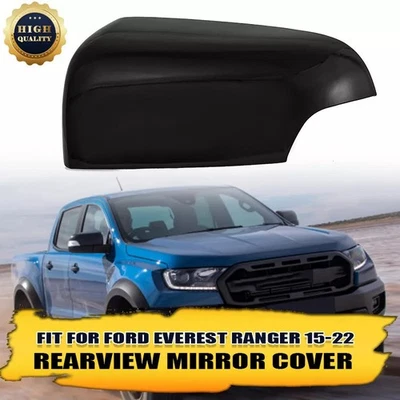 Tapa de cubierta de espejo retrovisor negro brillante lado izquierdo del conductor para Ford Ranger 2015-2022 Foto 1 de 4