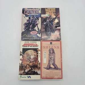 Barbarian Queen, Sheena, Warlords From Hell, Barbarella Lot Of 4 80s VHS Tapes - Picture 1 of 13