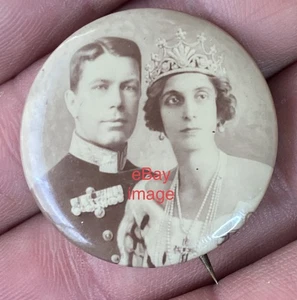 June 26, 1926 Evanston, Illinois PRINCE & PRINCESS of SWEDEN ROYAL VISIT Button - Picture 1 of 4
