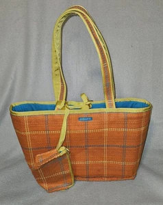 Ralph Lauren Orange, Blue, Yellow Straw Tote Bag Handbag w/ Zip Pouch EUC Summer - Picture 1 of 15