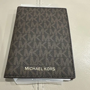 MICHAEL KORS Leder Jet Set Travel Passport Holder Geldbörse Etui Braun Signature - Bild 1 von 7
