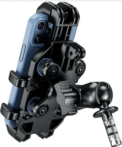Soporte para teléfono con vástago de horquilla de motocicleta con amortiguador de vibraciones, ajustable de alta resistencia - Imagen 1 de 4