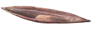 Native Folk Art Wooden Teak Hand Carved Canoe Decor 21" Vintage Wooden Indian - Bild 1 von 11
