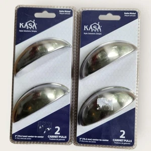KASA Cabinet Pulls Satin Nickel (2 Packs) 3" Center to Center DIY Hardware  - Picture 1 of 4