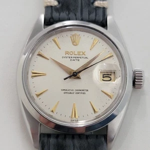 Rolex Oyster Perpetual Date Ref 1500 35mm Mens Vintage Automatic 1960s RA600B - Picture 1 of 12