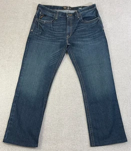 Ariat M4 Rebar Jeans Relaxed Bootcut Men's 38x32 (Fits 38x31) Stretch Blue Denim - Picture 1 of 12