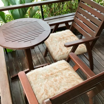 White Faux Fur Sheepskin Chair Cover 2 PCs Seat Cushion Pad Super Soft Area R... - Image 1 of 4