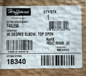 Hoffman F44LE9A # 18340 4" X 4"- 90 grados codo, parte superior abierta, nuevo - Imagen 1 de 6