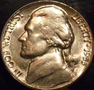 1955-P Jefferson Nickel Gem BU Almost Full Steps Uncirculated - Picture 1 of 2