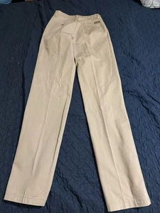 Wrangler Herren Größe 28 x 34 khaki lockere Passform mittelhoher Bund plissiert gerade Hose - Bild 1 von 7