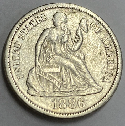1886 Seated Liberty Dime Higher Grade Cover