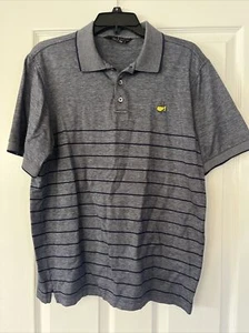 Masters Golf Clubhouse Collection Polo Shirt Men Large Blue Striped Italy - Picture 1 of 3