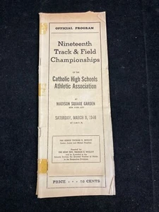 1946 19TH TRACK & FIELD CHAMPIONSHIPS CATHOLIC HIGH SCHOOLS, MADISON SQUARE GARD - Picture 1 of 5