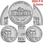 2024 P D Jefferson Nickel US Mint Uncirculated From PD BANK ROLLS Nickle 2 Set