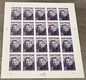 BLACK HERITAGE, PATRICIA R HARRIS 20 Stamp 33c Self Adhesive Souvenir 1999 USPS - Picture 1 of 1