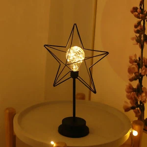 Stern LED Tischlampe 38x24cm Retro Design Nachtlampe Tischleuchte LED-Stern - Bild 1 von 5