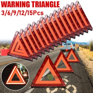 3-15X Car Emergency Warning Triangle DOT Approved Reflective Safety Roadside Kit - Picture 1 of 39