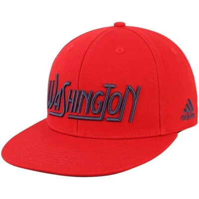 Washington Capitals Hat Adidas NHL Hockey Red Flat Brim Adult Snapback Cap New - Image 1 of 4
