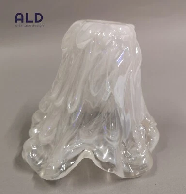 Ricambio lampadario lampada applique set 2 bocce vetro bianco variegato e14 - Immagine 1 di 4