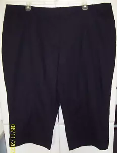 Lane Bryant 28 BLACK Linen Blend Cuffed Straight Leg Crop Pants NWT Tag $44.50 - Picture 1 of 5