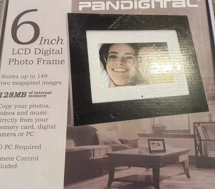 Pandigital PAN602-W LCD Digital Photo Picture Video Frame 6" Inches Black - Image 1 of 1