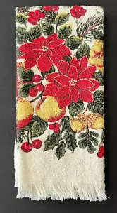 Toalla de cocina de Navidad de colección Poinsettia Acebo Pino Fruta Leshner Mills EE. UU. NUEVA SIN ETIQUETAS - Imagen 1 de 6