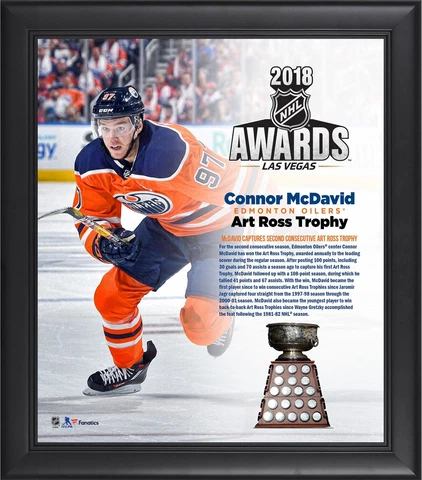 Connor McDavid Edmonton Oilers Framed 15x17 2018 Art Ross Trophy Winner Collage Cover