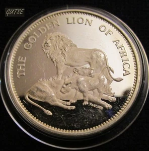 SUDÁFRICA, MEDALLA *THE CAPE MINT LTD*, FAMILIA DE LEONES, PLATA, PRUEBA. - Imagen 1 de 2