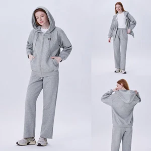 Women Hoodies Fleece Tracksuits Coat Tops Suit Pants Ladies Casual Tracksuit Set - Picture 1 of 19