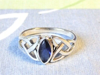 RING 925 STERLING SILBER Edelstein SAPHIR cz. oval blau Gr. 17, 18, 19, 20 edel - Bild 1 von 4