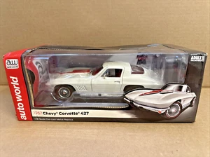 1:18 AUTOWORLD Chevrolet Corvette 427 Coupe 1967 White Red AMM1279-06 MMC - Bild 1 von 24