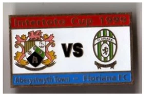 football soccer pin badge Floriana Malta - Aberystwyth Wales 1999 #9 - Picture 1 of 1