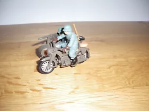 Vintage 1/32 Britains Deetail German Military BMW Motorbike & Sidecar, WW2 - Picture 1 of 10