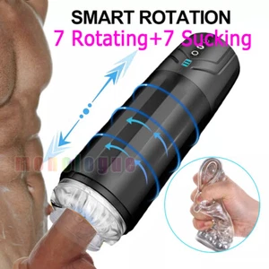 Handsfree Male Masturbaters Automatic Rotation Telescopic Strokers Cup Lubricant - Picture 1 of 25