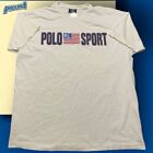 Vintage Polo Sport Shirt Mens XL White Ralph Lauren Spellout Single Stitch Rare