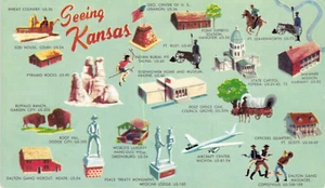 Postcard KS: Seeing Kansas, Famous Places, Chrome, Unposted - Picture 1 of 2