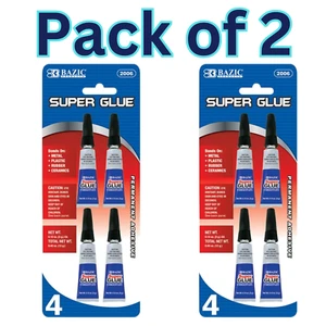 Super Glue 4 Pack Permanent Adhesive for Metal, Plastic, Rubber, Ceramics 2pk - Picture 1 of 2