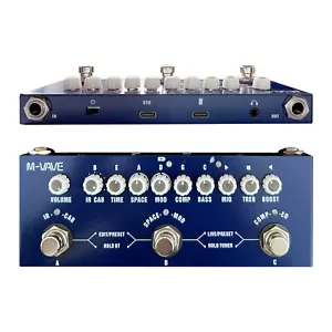 M-VAVE Bass Multi-Effect Pedal Chorus Phaser Tuner Booster Delay Reverb L0F1 - Picture 1 of 12
